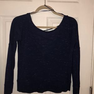 Cropped blue Aeropostale long sleeve shirt.